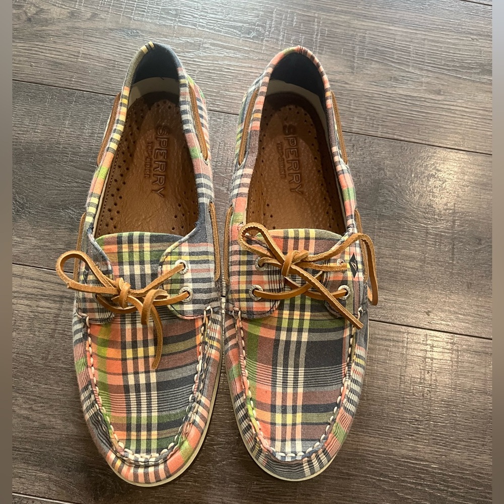 Sperry Men's Colorful Plaid Boat Shoes NWOT 11.5